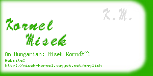kornel misek business card